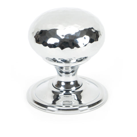 From The Anvil's Polished Chrome Hammered Mushroom Cabinet Knob