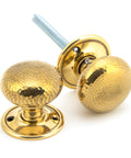 From The Anvil's Aged Brass Hammered Mushroom Mortice/Rim Knob Set