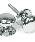 From The Anvil's Polished Chrome Hammered Mushroom Mortice/Rim Knob Set