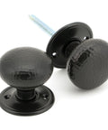 From The Anvil's Aged Bronze Hammered Mushroom Mortice/Rim Knob Set