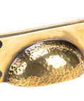 From The Anvil's Aged Brass Hammered Art Deco Drawer Pull