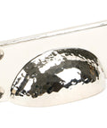 From The Anvil's Polished Nickel Hammered Art Deco Drawer Pull