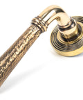 From The Anvil's Aged Brass Hammered Newbury Lever on Rose Set (Sprung)