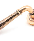 From The Anvil's Polished Bronze Hammered Newbury Lever on Rose Set (Sprung)