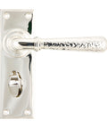 From The Anvil's Polished Nickel Hammered Newbury Lever Bathroom Set