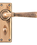 From The Anvil's Polished Bronze Hammered Newbury Lever Bathroom Set