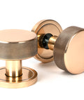 From The Anvil's Polished Bronze Brompton Mortice/Rim Knob Set