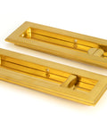 From The Anvil's Polished Brass Art Deco Rectangular Pull - Privacy Set