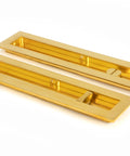 From The Anvil's Polished Brass Plain Rectangular Pull - Privacy Set