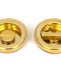 From The Anvil's Polished Brass Art Deco Round Pull - Privacy Set