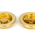 From The Anvil's Polished Brass Art Deco Round Pull - Privacy Set