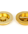 From The Anvil's Polished Brass Plain Round Pull - Privacy Set
