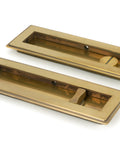 From The Anvil's Aged Brass Art Deco Rectangular Pull - Privacy Set
