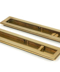 From The Anvil's Aged Brass Art Deco Rectangular Pull - Privacy Set