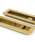 From The Anvil's Aged Brass Plain Rectangular Pull - Privacy Set