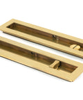 From The Anvil's Aged Brass Plain Rectangular Pull - Privacy Set