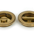 From The Anvil's Aged Brass Art Deco Round Pull - Privacy Set