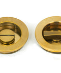 From The Anvil's Aged Brass Plain Round Pull - Privacy Set