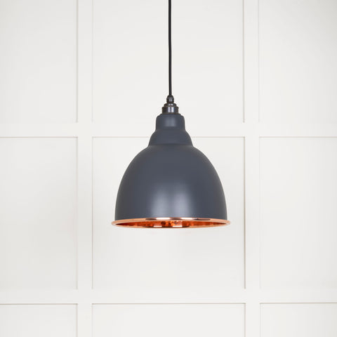 Hammered Copper Brindley Pendant in Slate