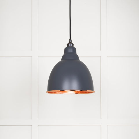 Hammered Copper Brindley Pendant in Slate