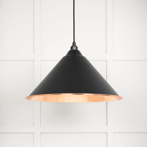 Hammered Copper Hockley Pendant in Elan Black