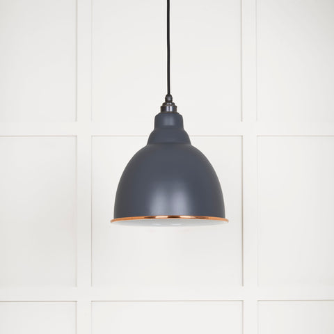 White Gloss Brindley Pendant in Slate