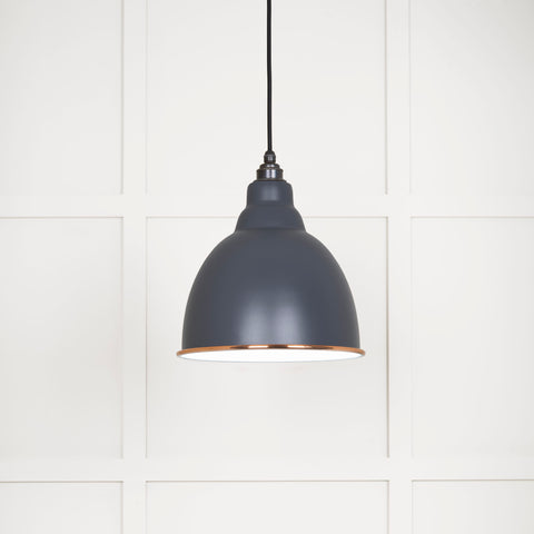 White Gloss Brindley Pendant in Slate