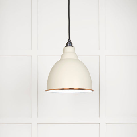 White Gloss Brindley Pendant in Teasel