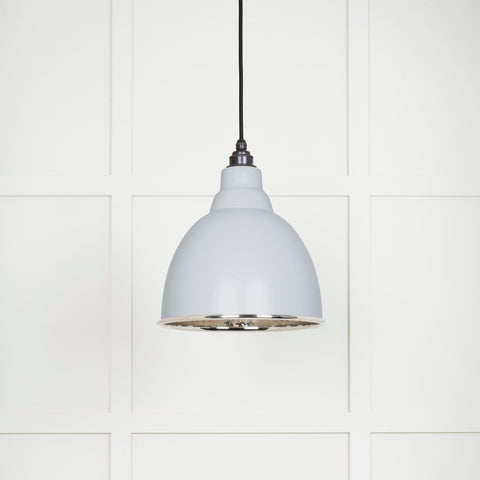 Hammered Nickel Brindley Pendant in Birch