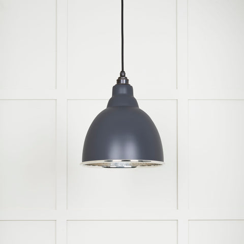 Hammered Nickel Brindley Pendant in Slate