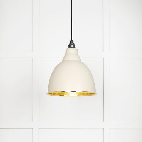 Hammered Brass Brindley Pendant in Teasel