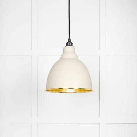 Hammered Brass Brindley Pendant in Teasel