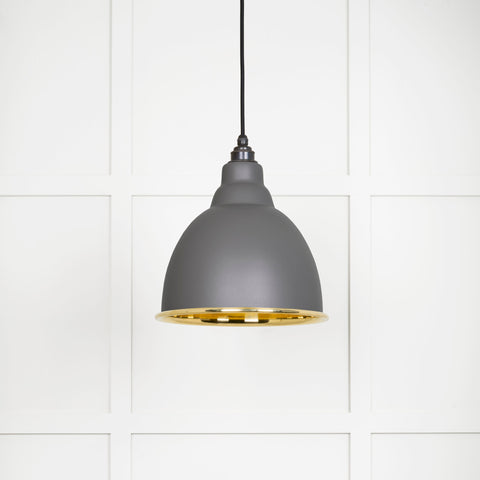 Smooth Brass Brindley Pendant in Bluff