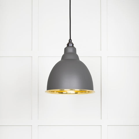 Smooth Brass Brindley Pendant in Bluff