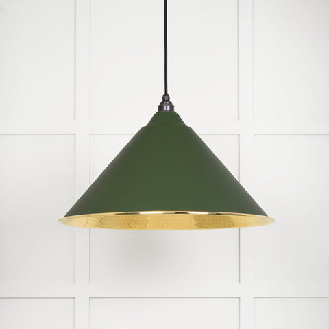Hammered Brass Hockley Pendant in Heath