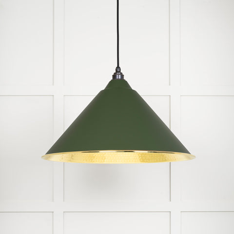Hammered Brass Hockley Pendant in Heath