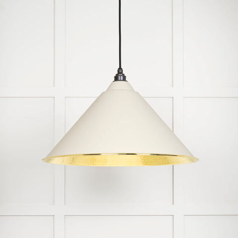 Hammered Brass Hockley Pendant in Teasel