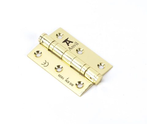 From The Anvil's Polished Brass Ball Bearing Butt Hinge (pair) SS