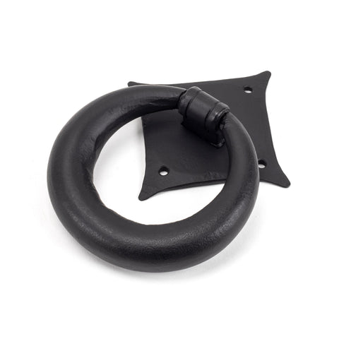 From The Anvil's Matt Black Ring Door Knocker