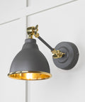 From The Anvil's Smooth Brass Smooth Brass Brindley Wall Light