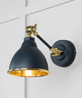 From The Anvil's Smooth Brass Smooth Brass Brindley Wall Light