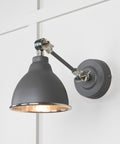 From The Anvil's Hammered Nickel Hammered Nickel Brindley Wall Light