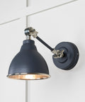 From The Anvil's Hammered Nickel Hammered Nickel Brindley Wall Light