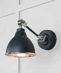 From The Anvil's Hammered Nickel Hammered Nickel Brindley Wall Light