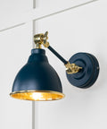 From The Anvil's Hammered Brass Hammered Brass Brindley Wall Light