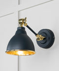 From The Anvil's Hammered Brass Hammered Brass Brindley Wall Light