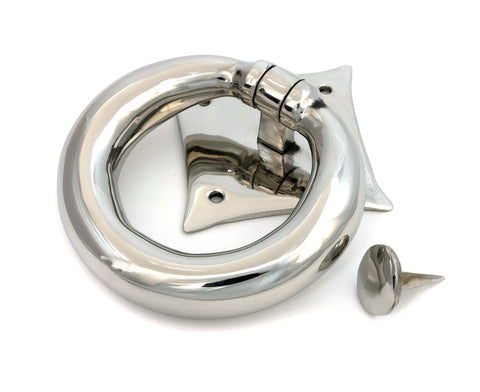 From The Anvil's Polished Marine SS (316) Ring Door Knocker