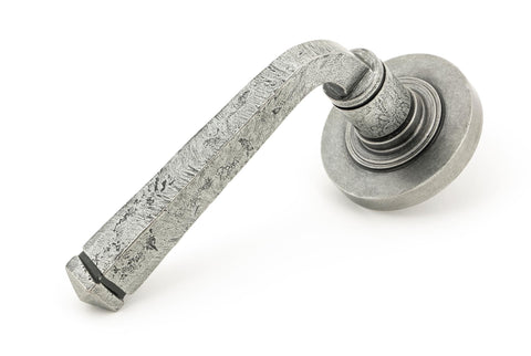 From The Anvil's Pewter Patina Avon Round Lever on Rose Set (Unsprung)