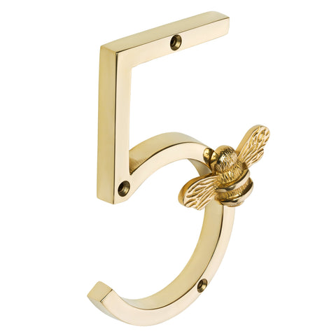 Brass bee Premium House Numbers with Bee in Brass Finish 0-9 - 20% OFF BLACK FRIDAY SALE