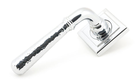 From The Anvil's Polished Chrome Hammered Newbury Lever on Rose Set (Unsprung)